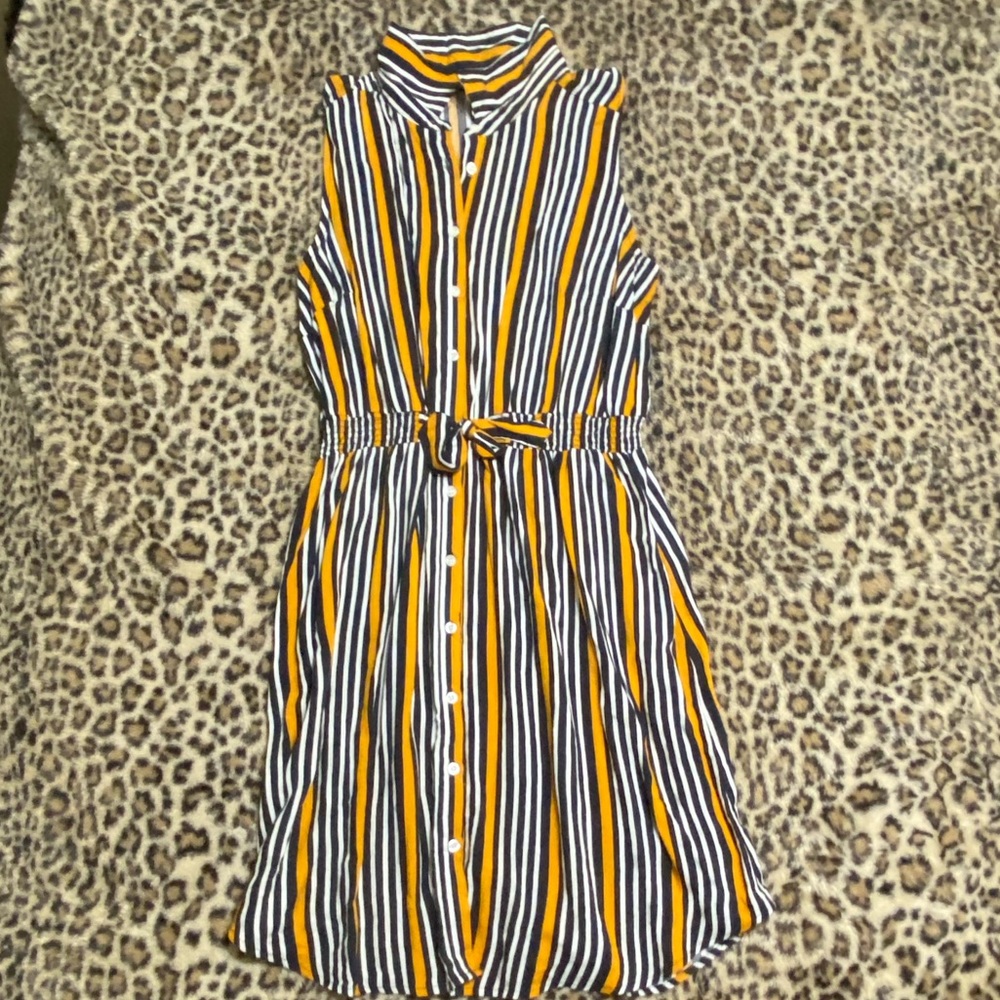 Striped button up dress
